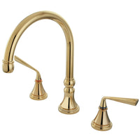 Thumbnail for Kingston Brass KS2342ZL Silver Sage Roman Tub Faucet, Polished Brass - BNGBath