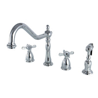 Thumbnail for Kingston Brass KB1791BEXBS Widespread Kitchen Faucet, Polished Chrome - BNGBath