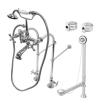 Thumbnail for Kingston Brass CCK5171AX Vintage Freestanding Clawfoot Tub Faucet Combo, Polished Chrome - BNGBath