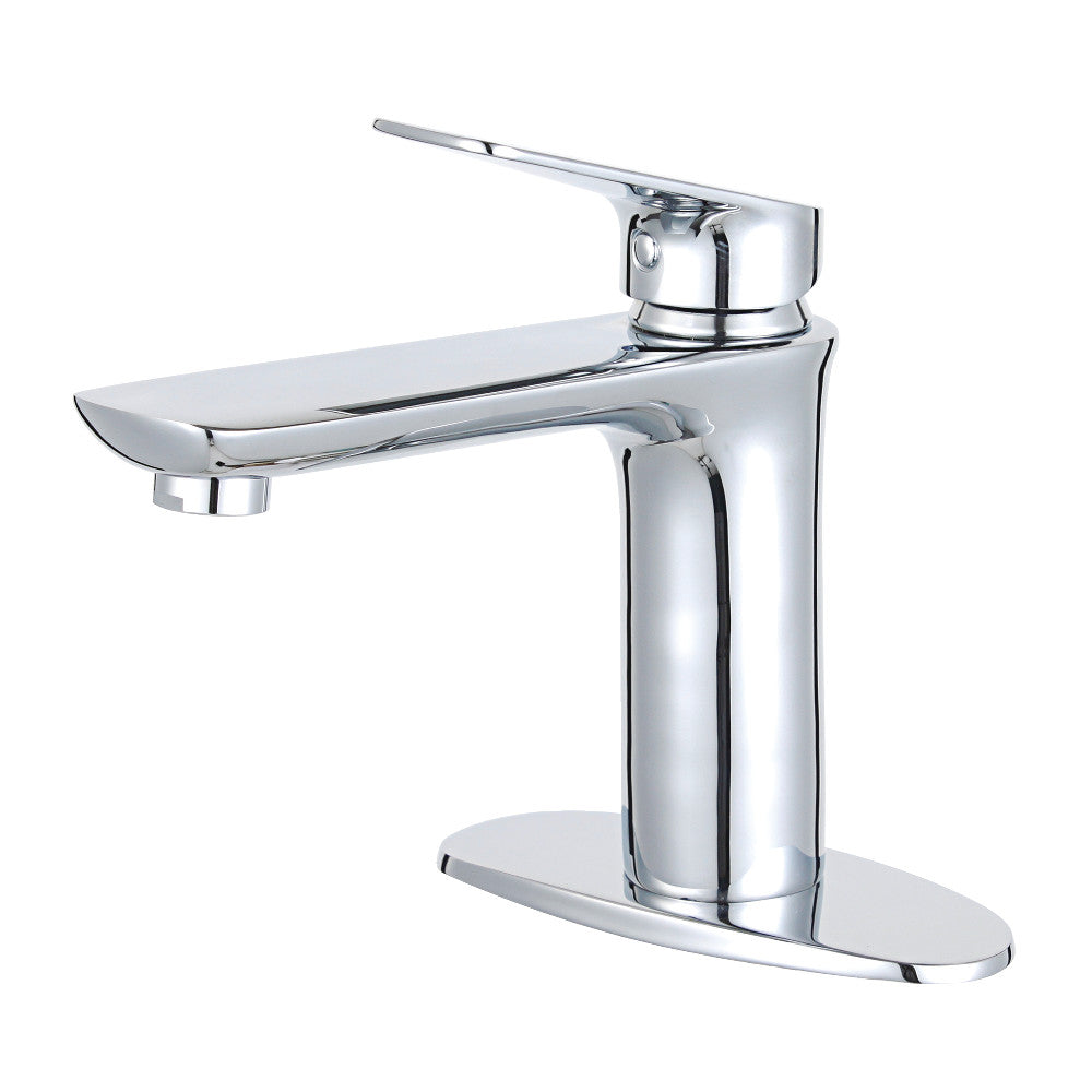 Fauceture LS4201CXL Frankfurt Single-Handle Bathroom Faucet with Deck Plate and Drain, Polished Chrome - BNGBath