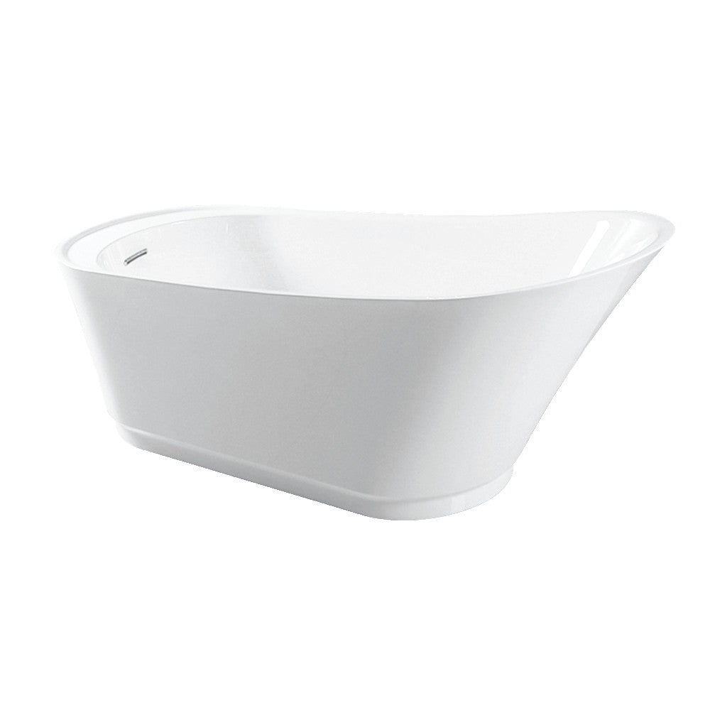 Aqua Eden VTRS683027 68-Inch Acrylic Single Slipper Freestanding Tub with Drain, White - BNGBath