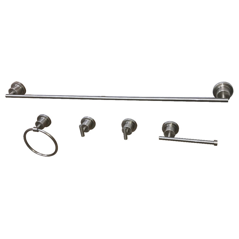 Kingston Brass BAH8230478SN Concord 5-Piece Bathroom Accessory Set, Brushed Nickel - BNGBath