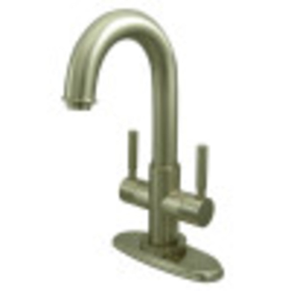 Kingston Brass KS8458DL Concord Two-Handle Bathroom Faucet with Push Pop-Up and Cover Plate, Brushed Nickel - BNGBath