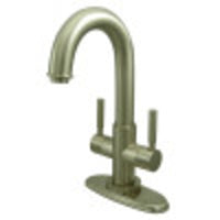 Thumbnail for Kingston Brass KS8458DL Concord Two-Handle Bathroom Faucet with Push Pop-Up and Cover Plate, Brushed Nickel - BNGBath