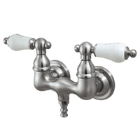 Thumbnail for Kingston Brass CC33T8 Vintage 3-3/8-Inch Wall Mount Tub Faucet, Brushed Nickel - BNGBath