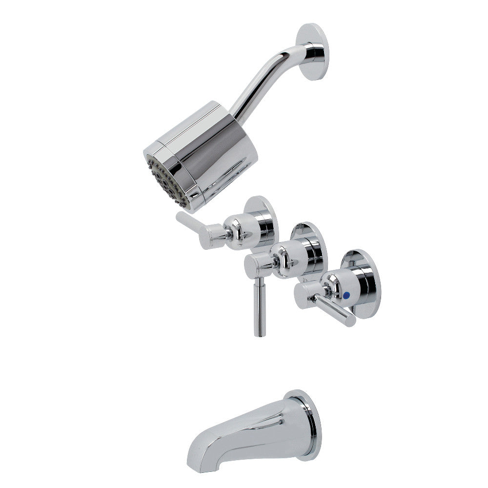 Kingston Brass KBX8131DL Concord Three-Handle Tub and Shower Faucet, Polished Chrome - BNGBath