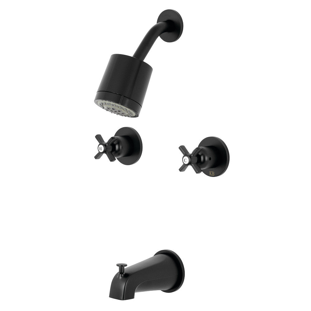 Kingston Brass KBX8140ZX Millennium Two-Handle Tub and Shower Faucet, Matte Black - BNGBath