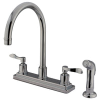 Thumbnail for Kingston Brass KS8791DFL 8-Inch Centerset Kitchen Faucet, Polished Chrome - BNGBath