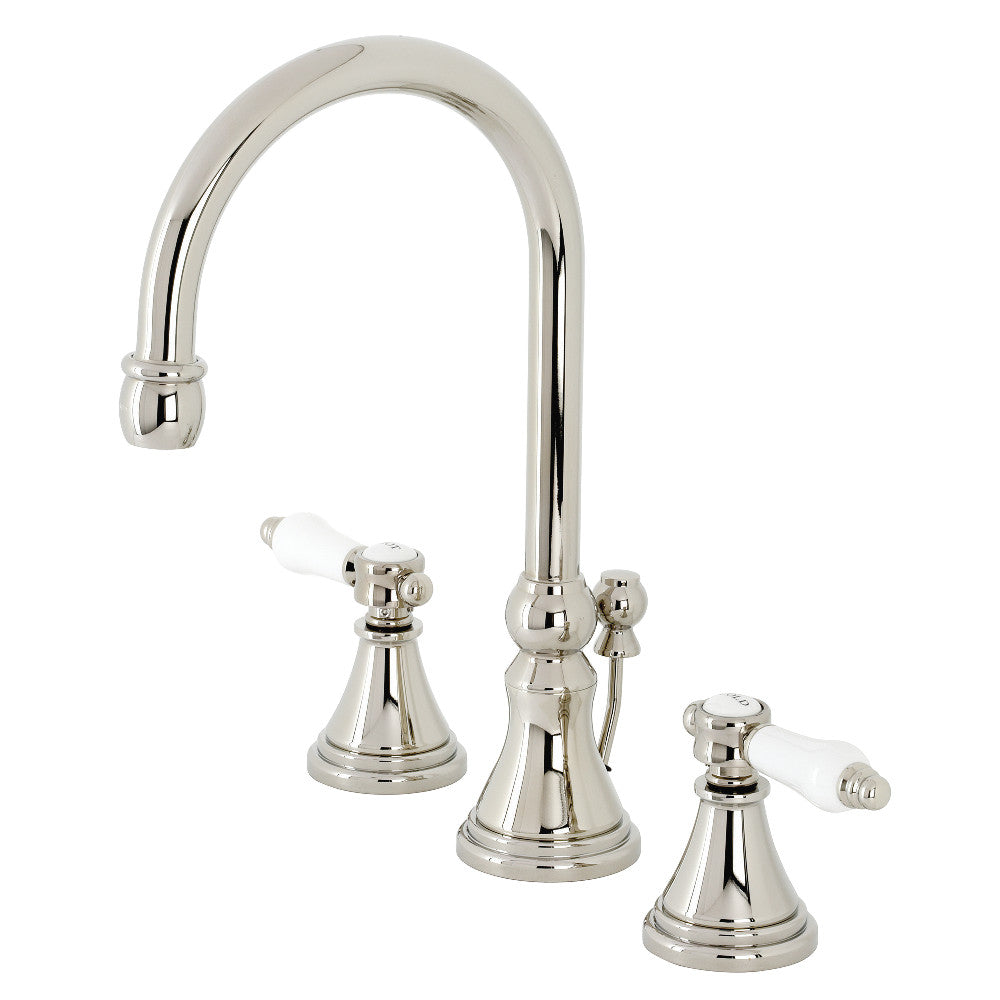 Kingston Brass KS2986BPL Bel Air Widespread Bathroom Faucet with Brass Pop-Up, Polished Nickel - BNGBath