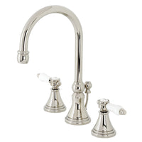 Thumbnail for Kingston Brass KS2986BPL Bel Air Widespread Bathroom Faucet with Brass Pop-Up, Polished Nickel - BNGBath
