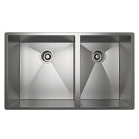 Thumbnail for ROHL Forze 1 1/2 Bowl Stainless Steel Kitchen Sink - BNGBath