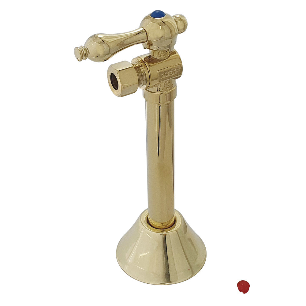 Kingston Brass CC83202 1/2" Sweat x 3/8" OD Comp Angle Shut-Off Valve with 5" Extension, Polished Brass - BNGBath