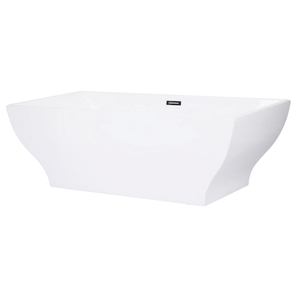 Aqua Eden VTSQ673223 67-Inch Acrylic Freestanding Tub with Drain, White - BNGBath