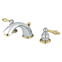 Thumbnail for Kingston Brass KB974AL Victorian Widespread Bathroom Faucet, Polished Chrome/Polished Brass - BNGBath