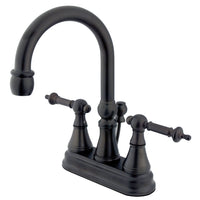 Thumbnail for Kingston Brass KS2615TL 4 in. Centerset Bathroom Faucet, Oil Rubbed Bronze - BNGBath