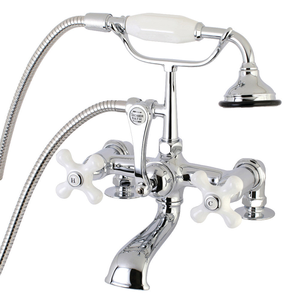 Aqua Vintage AE212T1 Vintage 7-Inch Tub Faucet with Hand Shower, Polished Chrome - BNGBath