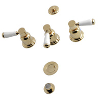 Thumbnail for Kingston Brass Paris KB6322DPL 3-Handle Bidet Faucet, Polished Brass - BNGBath