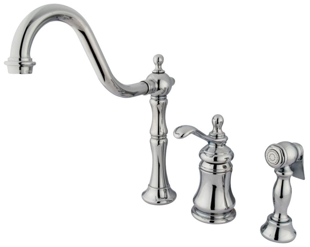 Kingston Brass KS7801TPLBS Widespread Kitchen Faucet, Polished Chrome - BNGBath