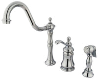 Thumbnail for Kingston Brass KS7801TPLBS Widespread Kitchen Faucet, Polished Chrome - BNGBath