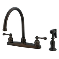 Thumbnail for Kingston Brass KB725BLBS 8-Inch Centerset Kitchen Faucet, Oil Rubbed Bronze - BNGBath