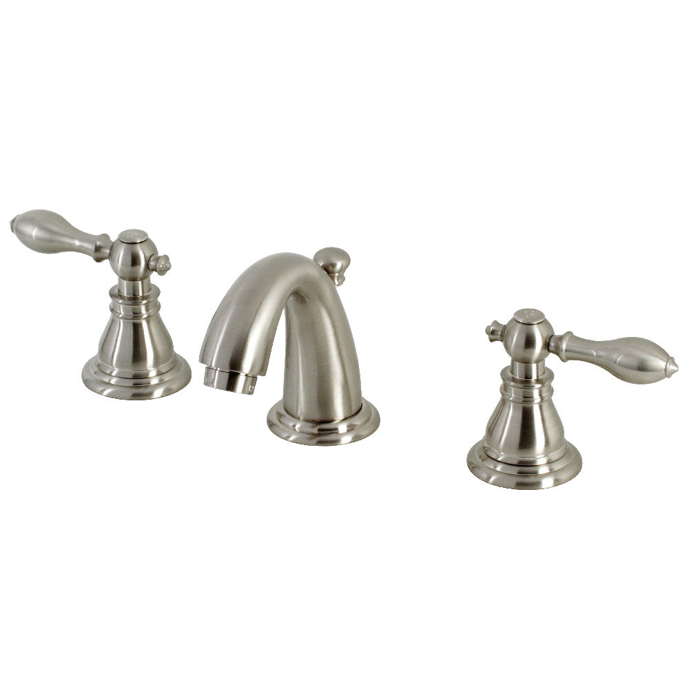 Kingston Brass KB918ACL American Classic Widespread Bathroom Faucet with Retail Pop-Up, Brushed Nickel - BNGBath