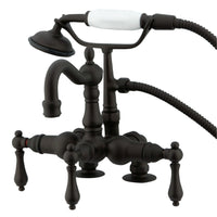 Thumbnail for Kingston Brass CC1013T5 Vintage 3-3/8-Inch Deck Mount Clawfoot Tub Faucet with Hand Shower, Oil Rubbed Bronze - BNGBath