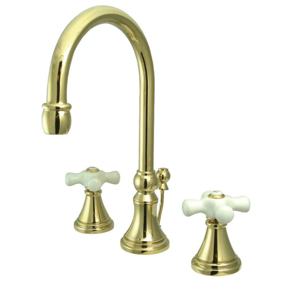 Kingston Brass KS2982PX 8 in. Widespread Bathroom Faucet, Polished Brass - BNGBath