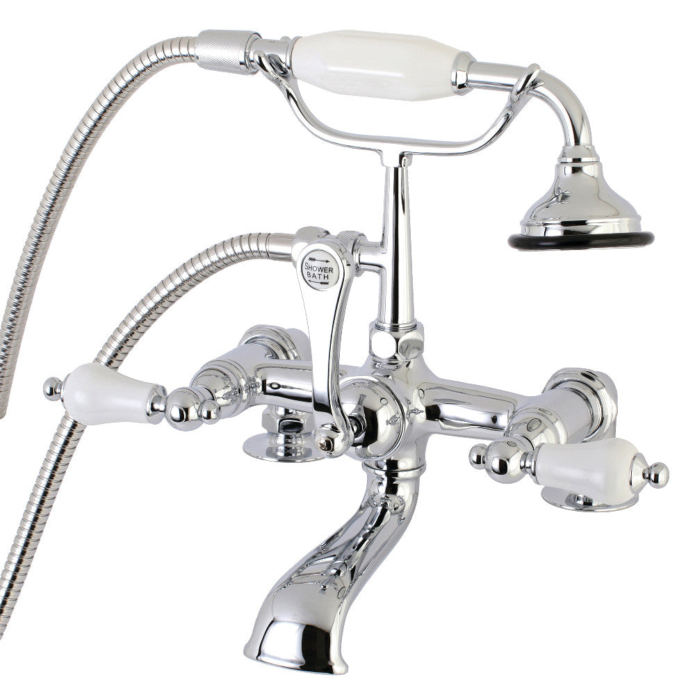Aqua Vintage AE206T1 Vintage 7-Inch Tub Faucet with Hand Shower, Polished Chrome - BNGBath