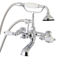 Thumbnail for Aqua Vintage AE206T1 Vintage 7-Inch Tub Faucet with Hand Shower, Polished Chrome - BNGBath
