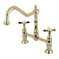 Thumbnail for Kingston Brass KS1172BEX Essex Bridge Kitchen Faucet, Polished Brass - BNGBath