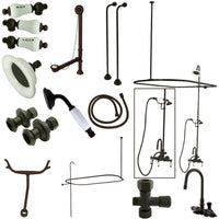 Thumbnail for Kingston Brass CCK2145HCPL Vintage Clawfoot Tub Faucet Package with Shower Enclosure, Oil Rubbed Bronze - BNGBath