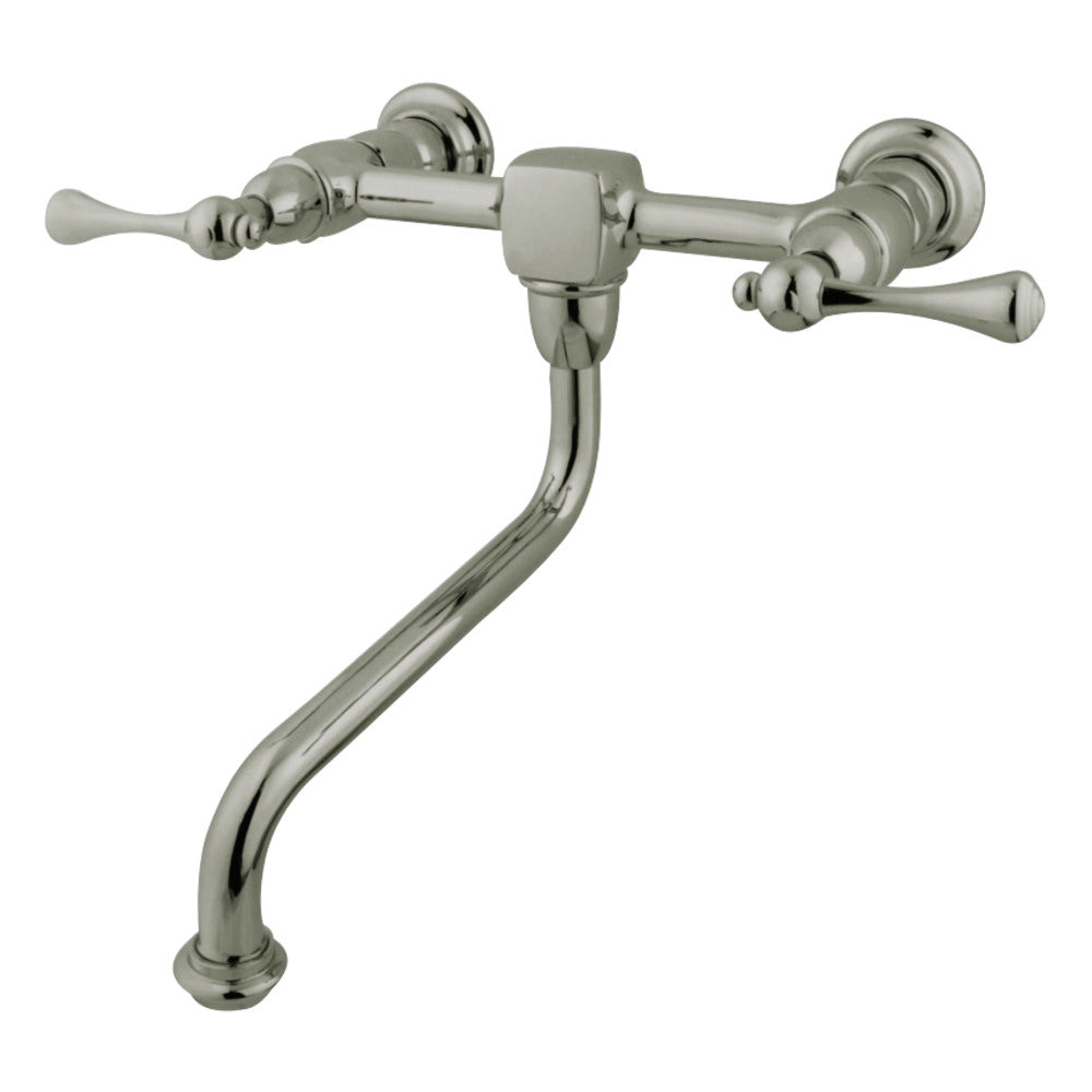 Kingston Brass KS1218BL Wall Mount Bathroom Faucet, Brushed Nickel - BNGBath
