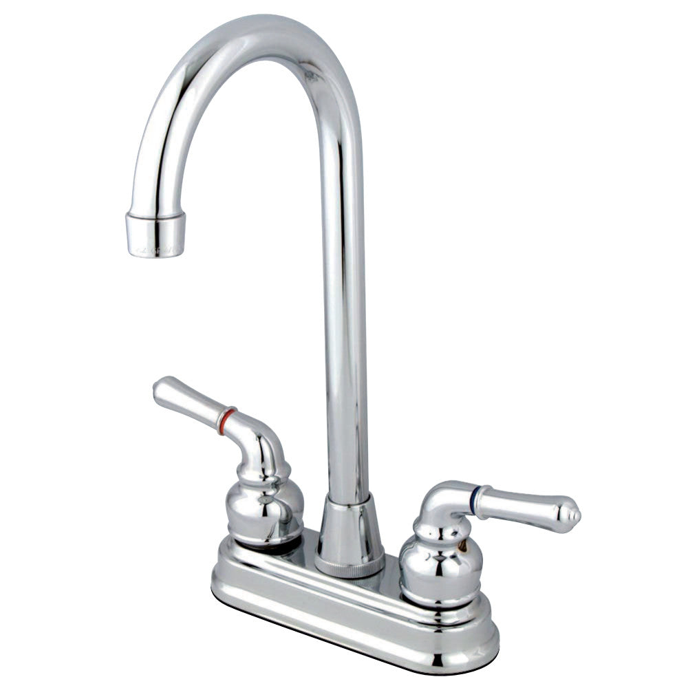 Kingston Brass GKB491 Water Saving Magellan Centerset Bar Faucet with Lever Handles, Polished Chrome - BNGBath