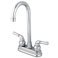 Thumbnail for Kingston Brass GKB491 Water Saving Magellan Centerset Bar Faucet with Lever Handles, Polished Chrome - BNGBath