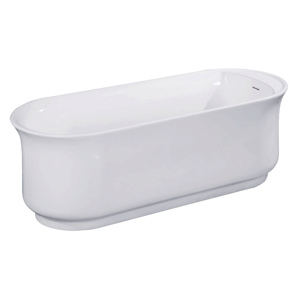 Aqua Eden VTDR662723 66-Inch Acrylic Anti-Skid Freestanding Tub with Drain, White - BNGBath