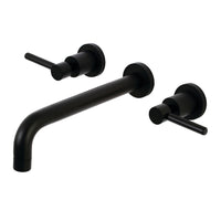 Thumbnail for Kingston Brass KS8020DL Concord Two-Handle Wall Mount Tub Faucet, Matte Black - BNGBath