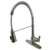 Thumbnail for Gourmetier GSY8898ACL American Classic Single-Handle Pre-Rinse Kitchen Faucet, Brushed Nickel - BNGBath