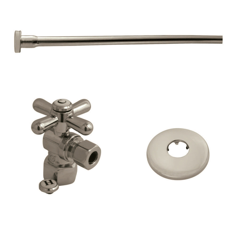 Kingston Brass KTK108P Toilet Supply Kit, 1/2" IPS (Iron Pipe Size) Inlet - 3/8" Outlet, Brushed Nickel - BNGBath