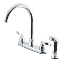Thumbnail for Kingston Brass FB7791NFLSP NuWave French 8-Inch Centerset Kitchen Faucet with Sprayer, Polished Chrome - BNGBath