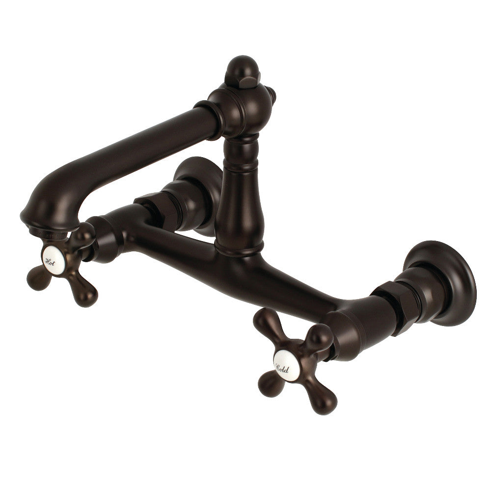 Kingston Brass KS7245AX 8-Inch Center Wall Mount Bathroom Faucet, Oil Rubbed Bronze - BNGBath