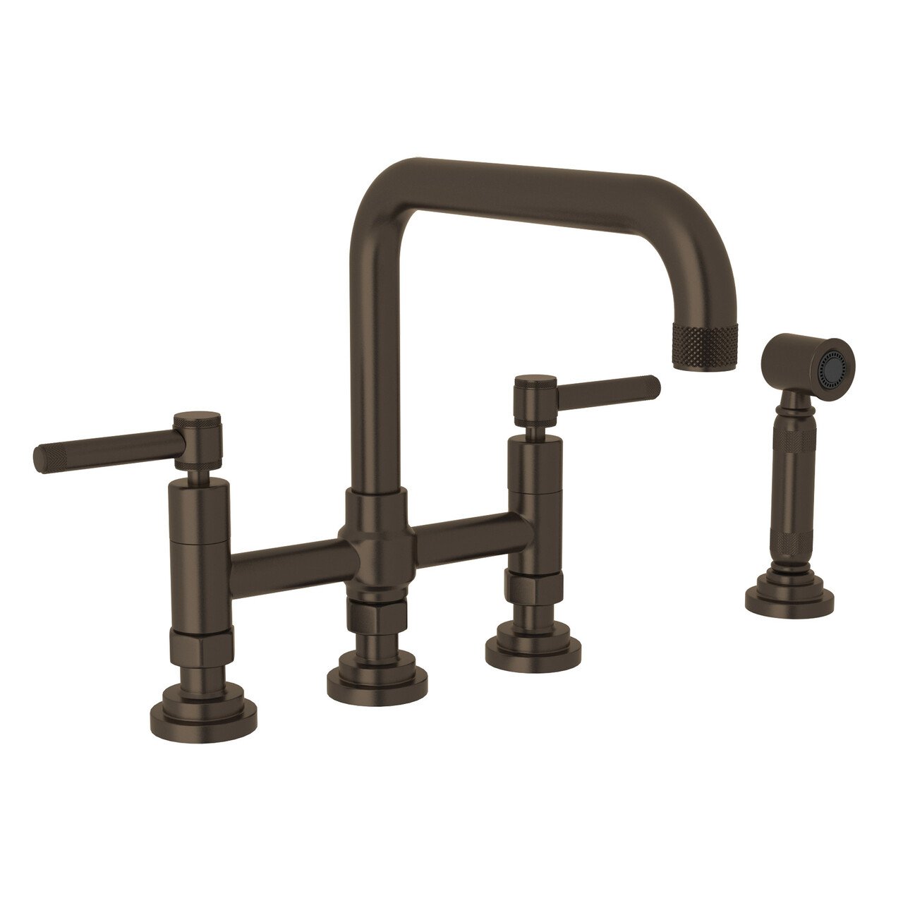 ROHL Campo Deck Mount U-Spout 3 Leg Bridge Faucet with Sidespray - BNGBath