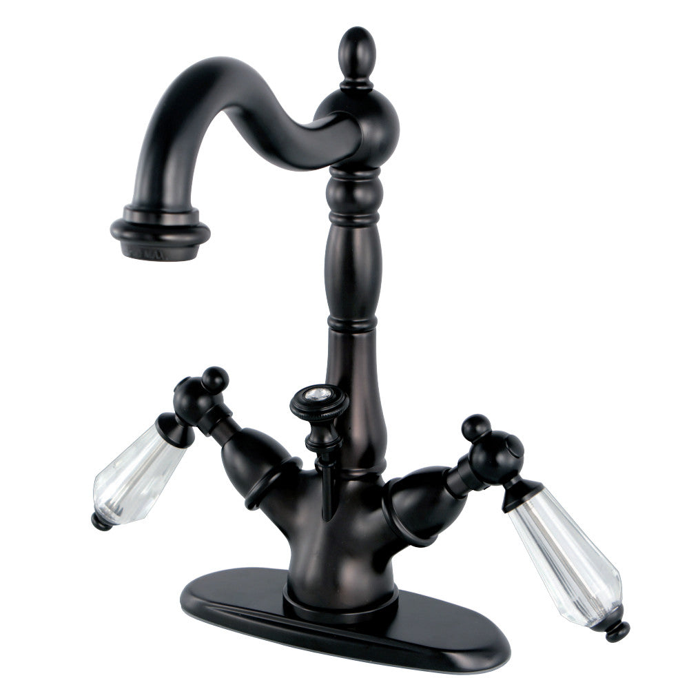 Kingston Brass KS1435WLL Wilshire Two-Handle Bathroom Faucet with Brass Pop-Up and Cover Plate, Oil Rubbed Bronze - BNGBath