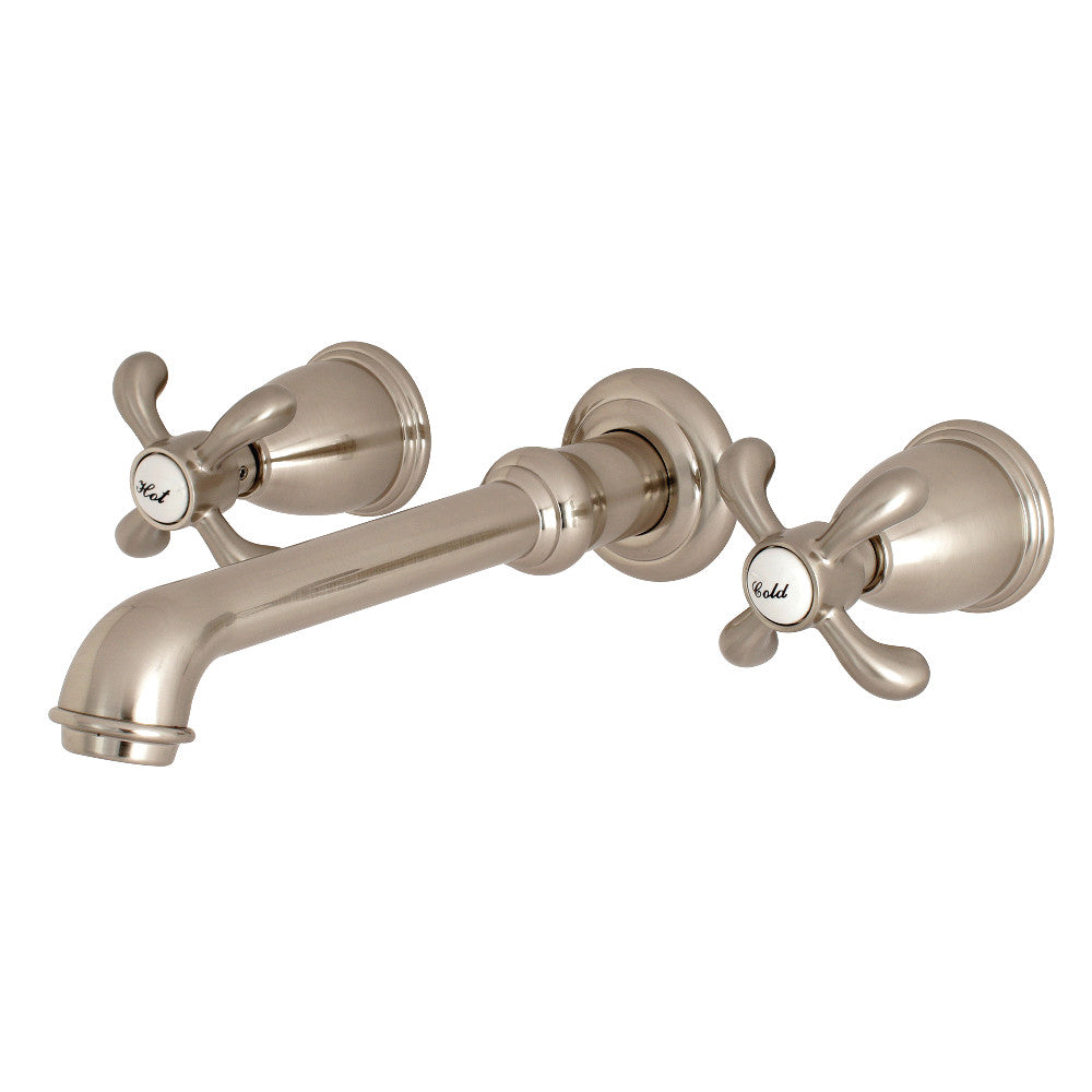 Kingston Brass KS7028TX French Country 2-Handle Wall Mount Roman Tub Faucet, Brushed Nickel - BNGBath