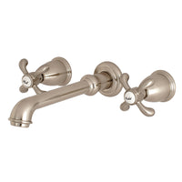 Thumbnail for Kingston Brass KS7028TX French Country 2-Handle Wall Mount Roman Tub Faucet, Brushed Nickel - BNGBath
