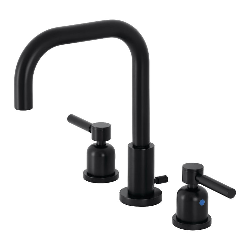 Kingston Brass FSC8930DL Concord Widespread Bathroom Faucet with Brass Pop-Up, Matte Black - BNGBath