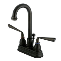 Thumbnail for Kingston Brass KB3615ZL 4 in. Centerset Bathroom Faucet, Oil Rubbed Bronze - BNGBath