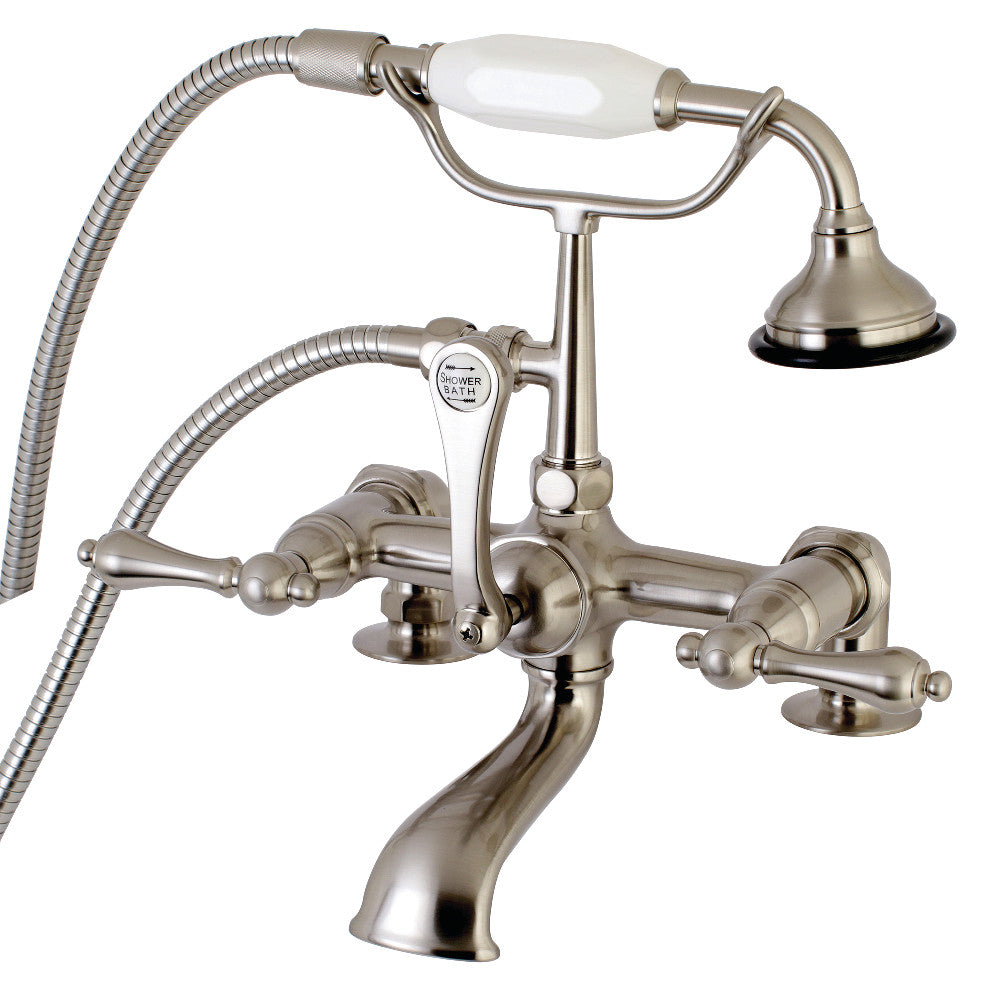 Aqua Vintage AE203T8 Vintage 7-Inch Tub Faucet with Hand Shower, Brushed Nickel - BNGBath