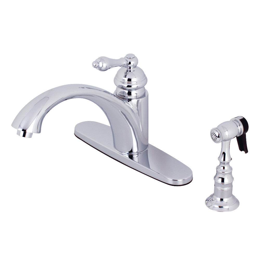 Kingston Brass KS6571ALBS Single-Handle Kitchen Faucet, Polished Chrome - BNGBath