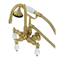 Thumbnail for Kingston Brass AE9T7 Aqua Vintage Wall Mount Clawfoot Tub Faucet, Brushed Brass - BNGBath