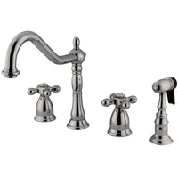 Thumbnail for Kingston Brass KS1791AXBS Widespread Kitchen Faucet, Polished Chrome - BNGBath